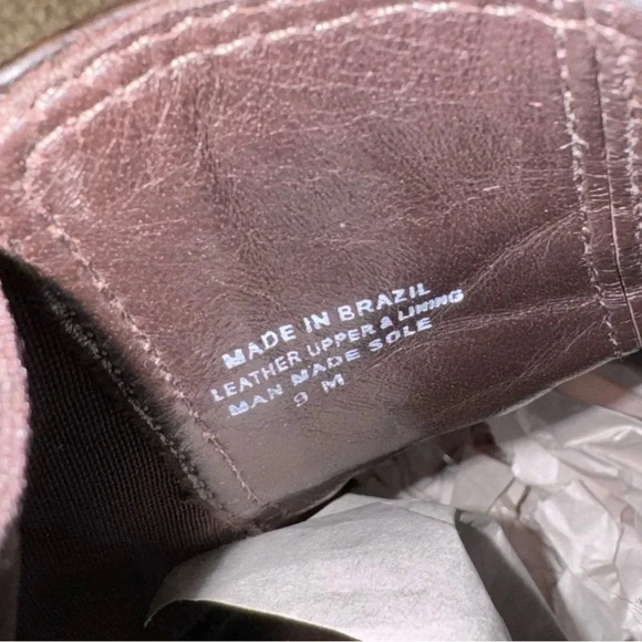 TORY BURCH Patent Leather Chelsea Boots Gold Accent Lug Sole Dark Brown Size 9 - Picture 12 of 12